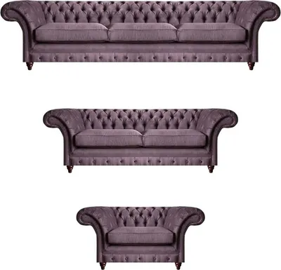 Produktbild von Chesterfield Polstergarnitur Edler Dreisitzer 2-Sitzer Sessel