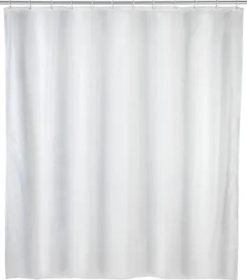 Produktbild von WENKO Dusch Vorhang Badewannen Ringe Wannen Uni Weiß 120x200 cm waschbar
