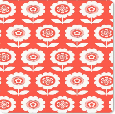 Produktbild von MuchoWow® Mauspad Mousepad Blumen - Muster - Rot 20x20 cm - Mousepads - Maus Mat - Pad - Mausunterlage - Desk Mat - Bureauartikeln