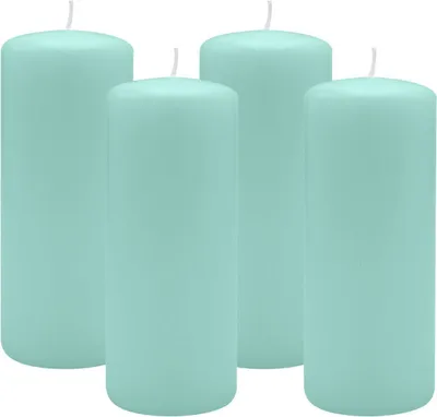 Produktbild von 4er Set Adventskranzkerzen Türkis Ø 60 x 120 mm