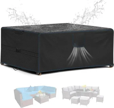 Produktbild von Famanu Terrassenmöbelhülle wasserdicht, winddicht, UV-beständig - Schwarz (170x94x70cm)