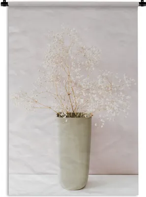 Produktbild von MuchoWow® Wandteppich Wandbehang Pflanzen - Vase - Stilleben 90x135 cm Tapisserie Dekoration Wandtuch - Baumwolle - Wandskulptur
