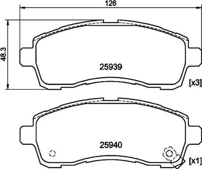 Produktbild von HELLA Bremsbeläge Satz Vorne Bremsklötze für MAZDA 2 Schrägheck (DE, DH3) 8DB 355 021-871