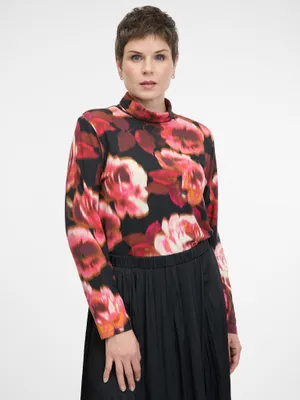 Produktbild von Orsay Rot gemustertes Langarm-T-Shirt für Damen 178182320000__XS