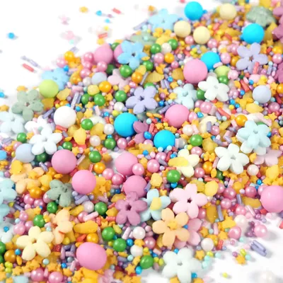 Produktbild von Streuselheld Flower Power 40g Streusel zum Dekorieren und Verzieren von Gebäck aller Art wie Torten Kuchen Keksen Zuckerstreusel