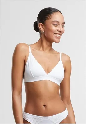 Obrázek produktu pro Dámská sportovní podprsenka Urban Classics Ladies Basic unpadded Bra 2-Pack white+white - XL