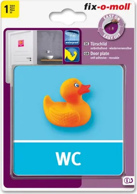 Produktbild von Türschild WC blau fix-o-moll