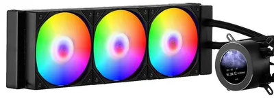 Obrázek produktu pro VEVOR CPU kapalinový chladič, AIO CPU vodní chladič - 3 x 120 mm PWN ventilátory a čerpadlo, vodní chlazení PC pro Intel 115X/1366/2011/1700/1200, AMD AM4/AM5