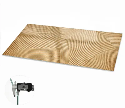 Produktbild von Glas Tischplatte 140x70 cm – Tischauflage aus gehärtetem Glas – Glasplatte für Esstisch – Küchentischplatte aus Glas – Tischschutz Glas modern – Dekorative Glasplatte – Pflegeleichte Glastischplatte – Sicherheitsglas Tischplatte – Elegante Wellen, KI-generiertes Bild