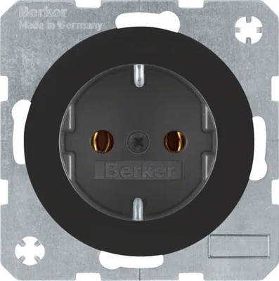 Produktbild von Berker Steckdose SCHUKO R.1/R.3 47432045 schwarz, glänzend