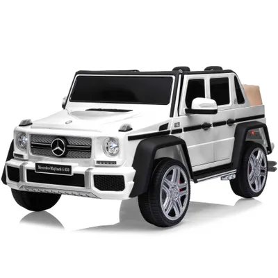 Image de Voiture électrique pour enfants ,Mercedes-Maybach G650 Blanc , 12 V, 4.5 Ah, siège en cuir, double propulsion