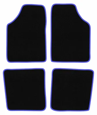 Produktbild von Velours-Fußmatten für Renault Kangoo I 1997-2008 (Kombivan) – 4-tlg, Schwarz/Blau, passgenau – Wielganizator CARLUX