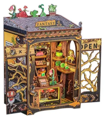 Produktbild von Baukasten Cutebee Booknook Fantasy Plant Shop CWGA203 Holz 12 x 10 x 17 cm