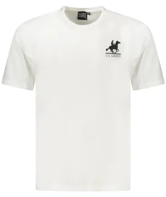 Image de T-shirt manches courtes homme blanc avec imprimé et col rond