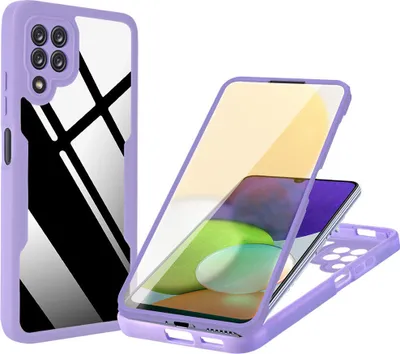 Immagine prodotto di Samsung Galaxy A22 4G Custodia protettiva, protezione dello schermo incorporata Custodia per telefono cellulare con protezione completa a 360 gradi per Samsung A22 4G Viola