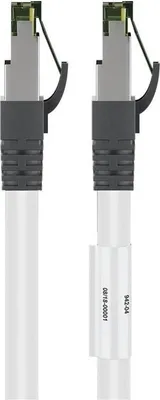 Produktbild von RJ45 Netzwerkkabel S/FTP (PiMF), mit CAT 8 Rohkabel, Weiß, 0,25m