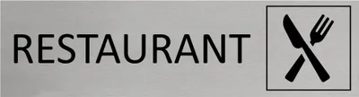 Produktbild von CombiCraft Aluminium Türschild Restaurant 165x45mm mit 3M-Tape