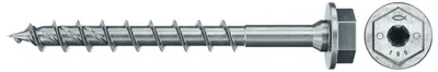 Produktbild von fischer Holzbauschraube PowerFast FPF II HWTF 10,0 x 80 BC 50 Sechskantkopf mit Innenstern TX Vollgewinde galvanisch verzinkt blau passiviert, 50 Stück