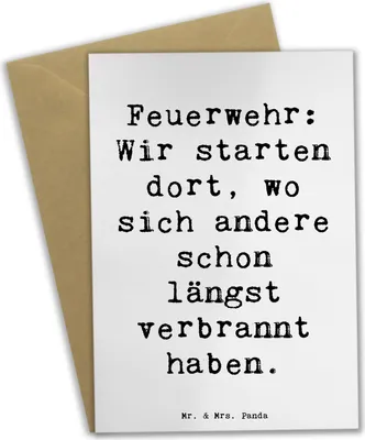 Produktbild von Mr. & Mrs. Panda valentinstagskarte Spruch Feuerwehrmann Helden - Weiß - Geschenk, hochzeitskarten, osterkarten, Beruf, einladungskarten, kreative Geschenke, Held, Mut