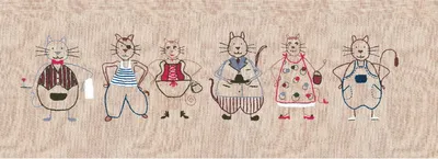 Obrázek produktu pro Freestyle vyšívací sada Le Bonheur des Dames "Cat Frieze II", tištěný