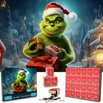 Obrázek produktu pro Adventní Kalendář Puzzle pro Děti a Dospělé Box s 24 Krabičkami s 1008 Dílky Vánoční Puzzle Odpočítávací Kalendář Zábavná Vánoční Hra Dárek