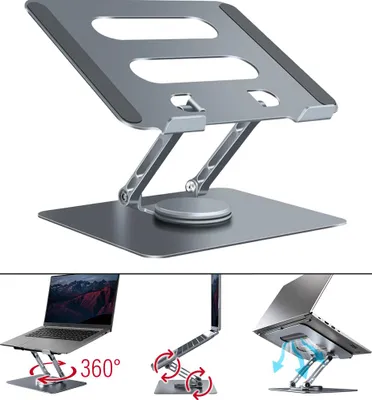 Produktbild von Laptop Ständer Höhenverstellbar mit 360° drehbarer Basis 10-17" MacBookständer