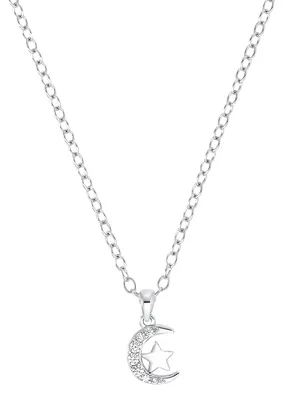 Produktbild von Prinzessin Lillifee 2035335 Mädchen Collier Stern Mond Silber Weiß 38cm