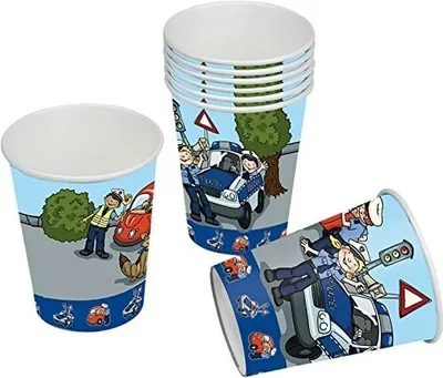 Produktbild von Polizeieinsatz Pappbecher 8er Set
