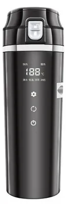 Obrázek produktu pro Termoska do auta, 500 ml, nerezová ocel 304, rychlý ohřev 12V, s ukazatelem teploty, konvice na vodu pro osobní automobily a obytné vozy