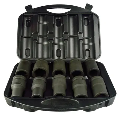 Immagine prodotto di Set bussole a impatto 1" , 17-41 mm, per riparazioni auto e cambio gomme,10 pezzi Geko