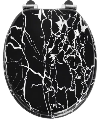 Produktbild von WC Sitz mit Absenkautomatik, Holz, Black Marmor, 43,5 x 37,5 cm