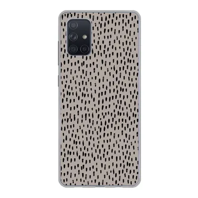 Produktbild von MuchoWow® Handyhülle Schutzhülle Hülle für Samsung Galaxy A51 5G Polka dots - Braun - Schwarz Silikon Softcase Handy Hülle - Abbildung