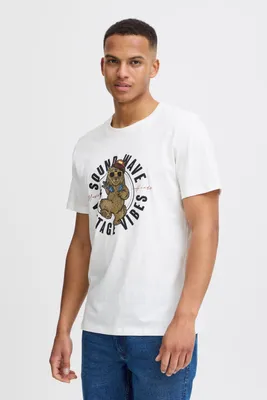 Produktbild von Blend He BHTee Herren T-Shirt Kurzarm Shirt mit Print 100% Baumwolle Front-Print regular fit