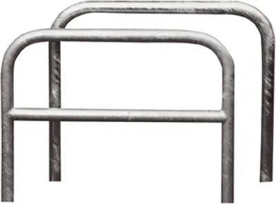 Produktbild von Abweisebügel aus Stahlrundrohr Ø 60 mm, Höhe 1000 mm, ohne Querstrebe, zum Einbetonieren, ohne Lackierung, 1000 mm breit