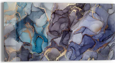 Produktbild von DEQORI Glasbild Echtglas 60x30 cm 'Stilvoller Tinteneffekt' Wandbild Bild modern Deko