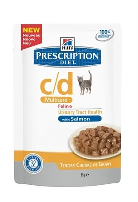 Produktbild von Hill's Pet Prescription Diet c/d Multicare Feline Tender Chunks in Gravy with Salmon, Lachs, 85 g