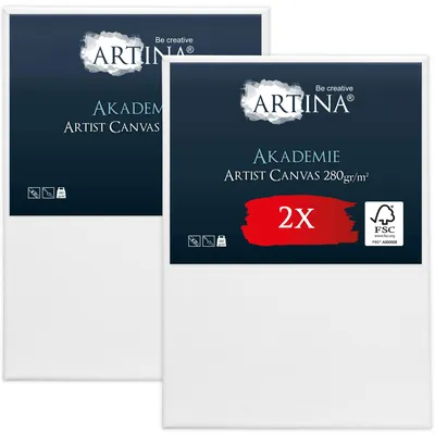 Produktbild von Artina Keilrahmen Leinwand Akademie, 50x70cm, 2er Set
