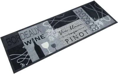 Produktbild von Küchenteppich Waschbar Wein Grau 60x180 cm Samt