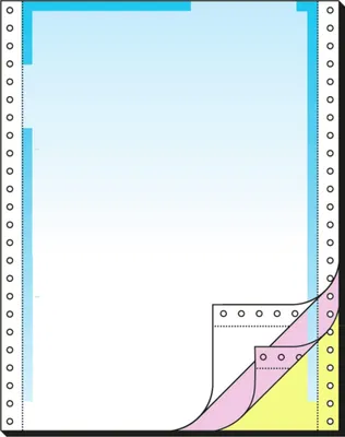 Produktbild von SIGEL 26256 Computerpapier 12"x240 mm, A4, LP, 70 g/m², 3f, Farbverlauf blau, 400 Sätze, Endlospapier