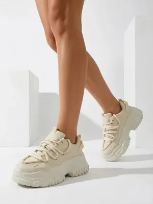 Obrázek produktu pro Dámské béžové tenisky Athenia z  na platformě 6,5 cm, velikost 38