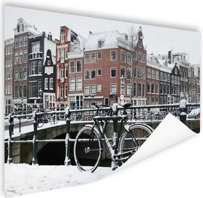 Produktbild von MuchoWow® Poster Amsterdam - Fahrrad - Winter 180x120 cm - Fotoplakat