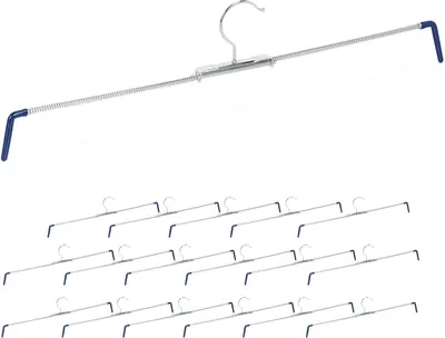 Immagine prodotto di Appendiabiti estensibile per pantaloni - 18 - Antiscivolo - Ideale per gonne e pantaloni - Regolatore di lunghezza - 30-51,5 cm - Argento-blu