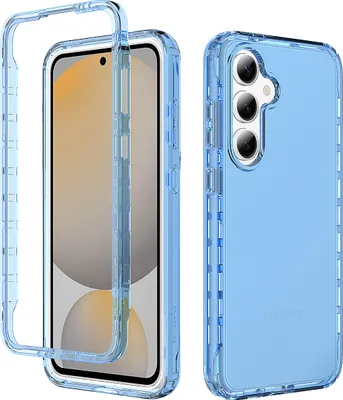 Produktbild von Galaxy S24 FE Hülle, Hybrid Transparente Rückseite TPU Bumper Stoßfest Schutzhülle für Samsung Galaxy S24 FE Hellblau