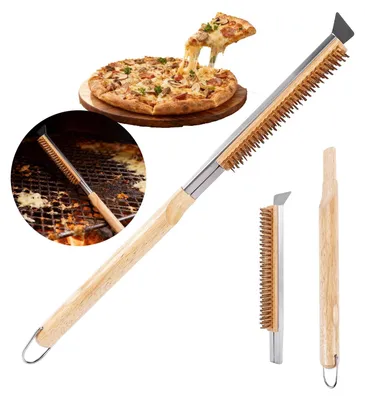 Produktbild von 53 cm Pizzaofen-Reinigungsbürste mit Schaber