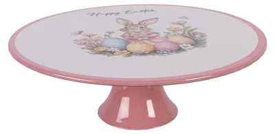 Obrázok produktu pre Clayre & Eef Tortový tanier na nožičke Ø 29x10 cm Biely plast