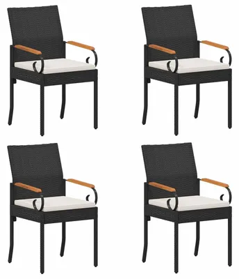 Image de vidaXL : 4 chaises de jardin, noir et crème