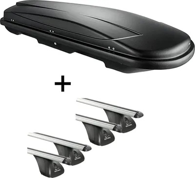 Image de Coffre de toit VDPJUXT600 600Ltr verrouillable + 4 barres de toit AURILIS VDP compatibles avec pour VW compatibles avec pour VW T6 à partir de 09 ALU
