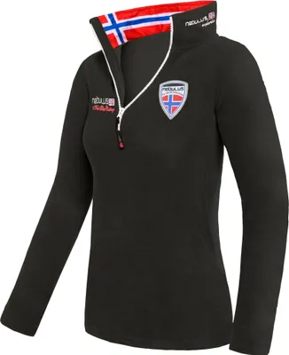 Immagine prodotto di Pullover in pile Nebulus SKANDINAVIA donna, caldo pullover in pile, pullover in pile con mezza zip, P6358 - donna, nero, XXL/44