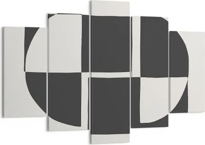 Produktbild von Bild auf Leinwand - Leinwandbild - 5 Teile - Abstraktion Kontrast Figuren - 150x100cm - Wand Bild - Wanddeko - Wandbilder - Leinwanddruck - Bilder - Wanddekoration - Leinwand bilder - EA150x100-4495