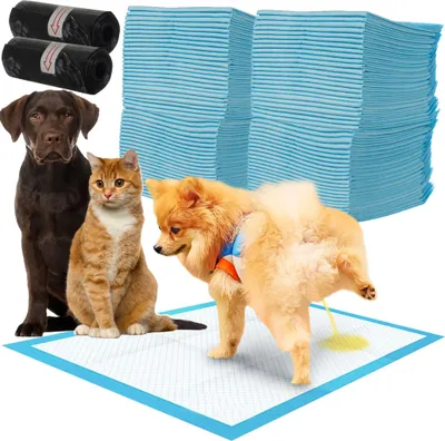 Produktbild von Trainingsunterlagen für Hunde 45 x 33 cm 100 + 30 Stück + 2 Beutel Inkontinenz Bettunterlage für Tiere - Hundezubehör und Welpen - Hundeklo für Zuhause 17213
